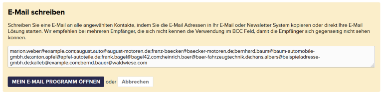 CentralStationCRM: Dialog „E-Mail schreiben