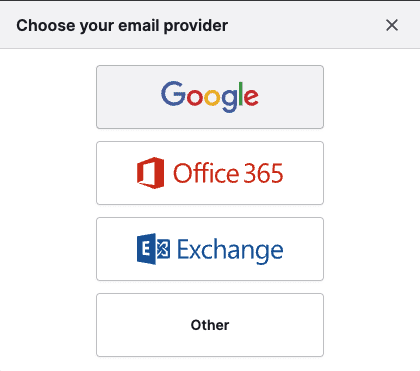 Pipedrive: E-Mail-Anbieter wählen — Google, Office 365, Exchange oder Other
