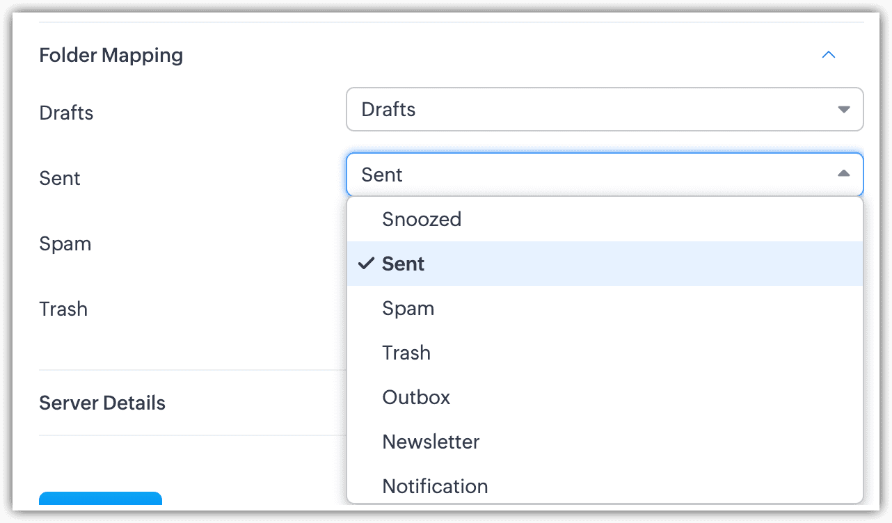 Zoho CRM „Folder Mapping